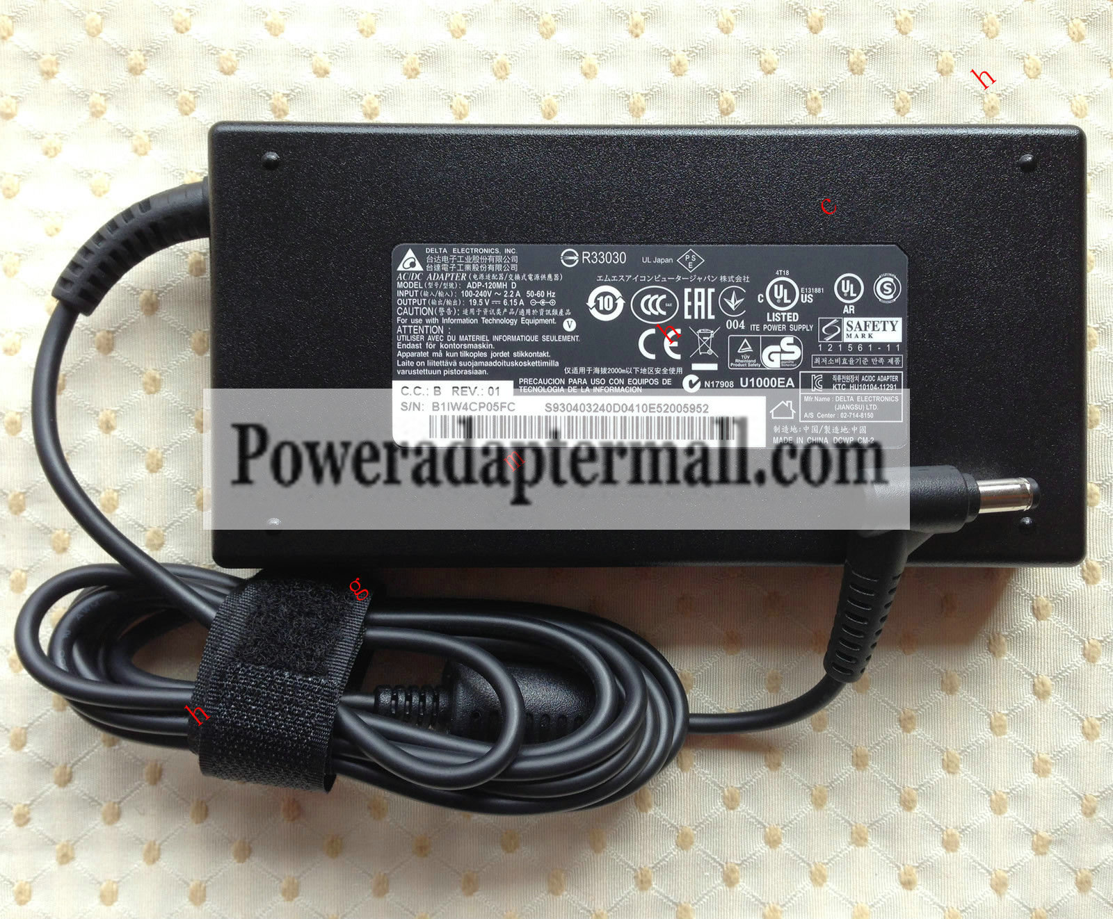 Original slim 19.5V 6.15A MSI CX70-2PFi587W7 Notebook AC Adapter